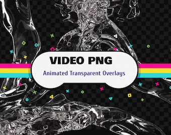 Agua Animacion de fluidos ,Superposición con fondoTrasparente,  Notificación Twitch, Adornos Stream, animada FHD 60FPS  animación WEBM