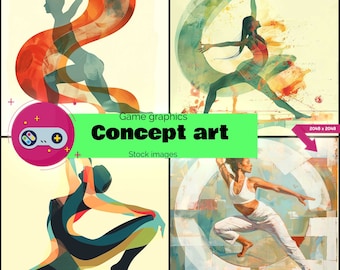 40 Beautiful Images of Yoga and Fitness, Ideal for Any Type of Project: High Quality, Low Weight, Artistic, Unique, and Various Styles