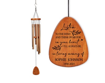 Luister naar de Wind Memorial Chime, gepersonaliseerde Memorial Wind Chime, Sympathy Wind Chime Gift, ter nagedachtenis aan Wind Chime, Rouwcadeau