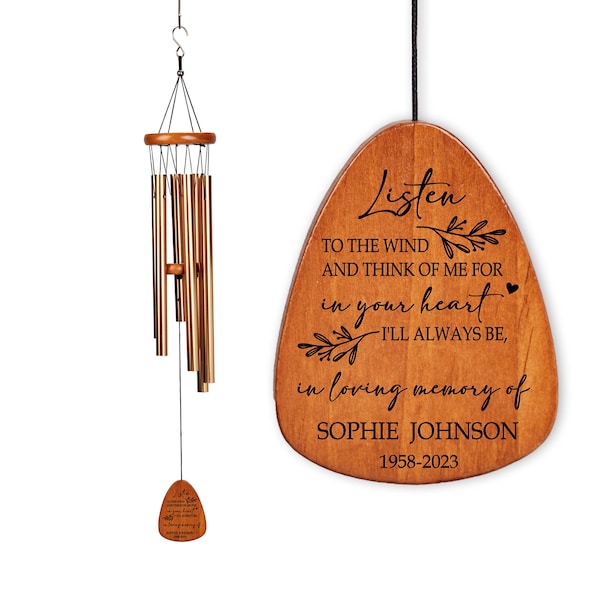 Listen to the Wind Memorial Chime,Personalized Memorial Wind Chime,Sympathy Wind Chime Gift,In Memory of Wind Chime,Bereavement Gift