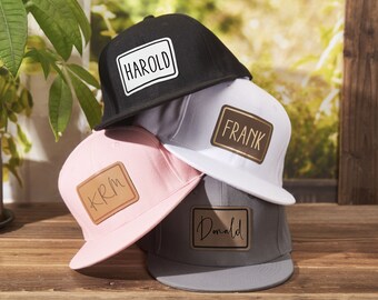 Chapeaux personnalisés avec prénom, Casquette pour tout-petits, nourrissons et adultes, Bec plat personnalisé, Snapback réglable, Cadeau pour papa, Papa est 2024, Fête des pères