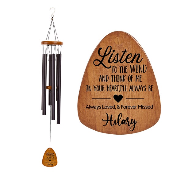 Personalized Engraved  Memorial Outdoor Wind Chime,Winds of Heaven Wind Chimes,Sympathy Gift,In Memory of,Remembrance Wind Chime