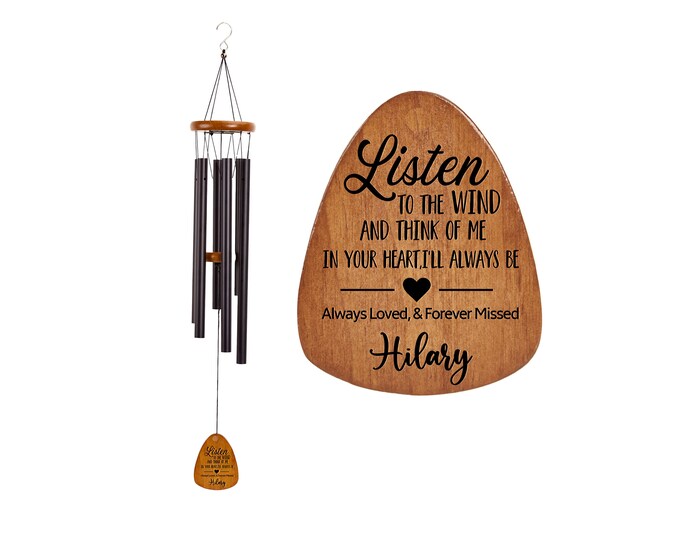 Personalized Engraved  Memorial Outdoor Wind Chime,Winds of Heaven Wind Chimes,Sympathy Gift,In Memory of,Remembrance Wind Chime