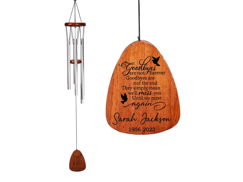 Personalized Engraved Memorial Outdoor Wind Chime,Winds of Heaven Wind Chimes,Sympathy Gift,In Memory of,Remembrance Wind Chime image 3