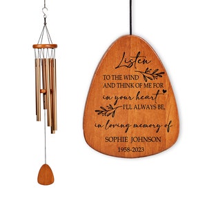 Personalized Engraved Memorial Outdoor Wind Chime,Winds of Heaven Wind Chimes,Sympathy Gift,In Memory of,Remembrance Wind Chime image 4