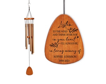 Listen to the Wind Memorial Chime,Personalized Memorial Wind Chime,Sympathy Wind Chime Gift,In Memory of Wind Chime,Bereavement Gift