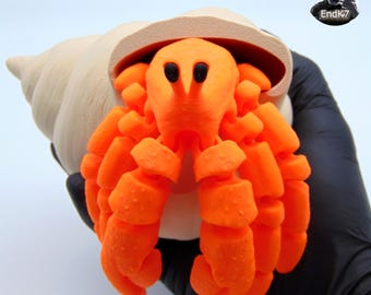 Krab pustelnik przegubowy - bez podpór - pliki STL do druku cyfrowego 3D