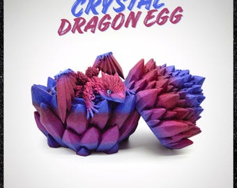 Crystal Dragon Egg - Container - Storage Box - Fantasy - No supports - digital 3d print STL Files