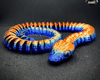 Serpiente pitón colosal de casi 90 cm de largo - Juguete articulado antiestrés - Impresión en el lugar - Sin soportes - Archivos STL de impresión 3D digital