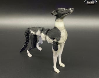 犬 - グレイハウンド - 関節可動式フィジェットトイ - プリントインプレイス - サポート材不要 - マルチカラー - デジタル3DプリントSTLファイル