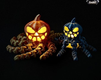 Pumptopus - Jack O'Lantern - Juguete articulado antiestrés - Impresión en el sitio - Sin soportes - Archivos STL para impresión 3D digital