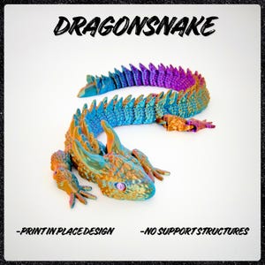 Duivelse Draak Slang - Gearticuleerd Fidget Speelgoed - Direct printen - Geen ondersteuning nodig - Digitale 3D-print STL-bestanden