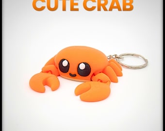 Uroczy krab - zwierzę morskie - magnes na lodówkę - brelok - wielokolorowy - uroczy - przegubowa zabawka - pliki STL do druku cyfrowego 3D