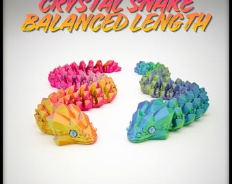 Kryształowy wąż o zrównoważonej długości - przegubowa zabawka Fidget Toy - do druku na miejscu - zabawka Fidgettoy - bez podpór - pliki STL do druku cyfrowego 3D