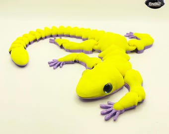 Zabawny jaszczurczy gekon - przegubowa zabawka Fidget - druk na miejscu - bez podpór - pliki STL do druku cyfrowego 3D
