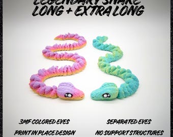 Legendarny wąż w wersji Extra Long – przegubowa zabawka Fidget Toy – do druku na miejscu – zabawka Fidgettoy – bez podpór – pliki STL do druku cyfrowego 3D