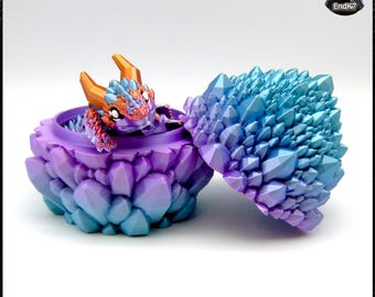 Dragon Egg No. 12 - Crystal Egg - Container - Storage Box - Box - No supports - digital 3d print STL Files
