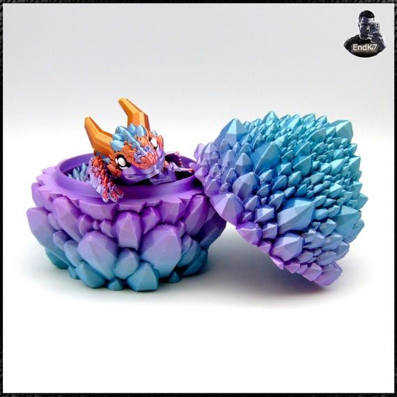 Dragon Egg No. 12 - Crystal Egg - Container - Storage Box - Box - No supports - digital 3d print STL Files