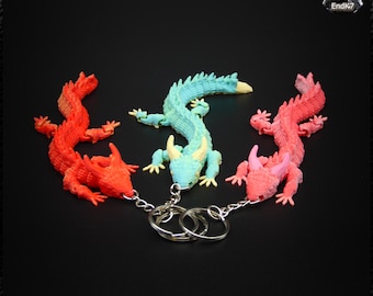 Brelok Dragonsnake - przegubowa zabawka typu Fidget - wielokolorowy - druk na miejscu - bez podpór - pliki STL do druku cyfrowego 3D