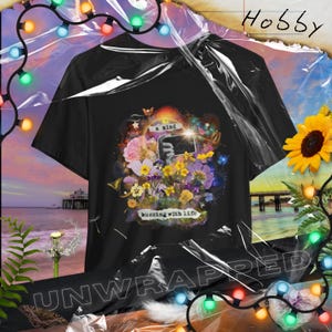 Camera Flower Collage T-Shirt, Aesthetic Mind Buzzing Life, Indie Style