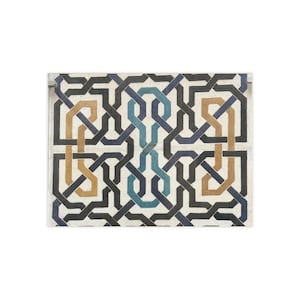Alhambra Tile Pattern: Geometric Interlaced Pattern Ceramic Photo Tile | Moroccan Inspired Tile Art