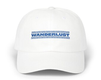 Wanderlust Classic Dad Cap, Travel Hat, Adventure Cap, Gift for Travelers, Vacation Accessory, Everyday Wear. Easy Hit Gift for Travel Lover