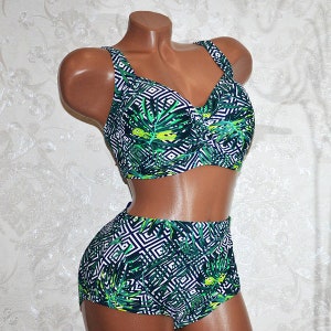 Plus Size Swimsuit For Woman Women&#39;s Plus Size Bikini High Waisted Swimwear Two Piece Bathing Suit Tummy Control