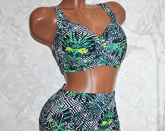 Plus Size Swimsuit For Woman Women's Plus Size Bikini High Waisted Swimwear Two Piece Bathing Suit Tummy Control