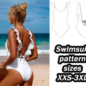 Swimwear Pattern One Piece Swimsuit Sewing Pattern Sizes XXS - 3XL Digital PDF Sewing Pattern Sewing Pattern For Women DIY pattern