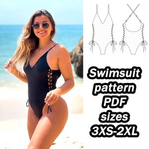 Swimwear Pattern One Piece Swimsuit Sewing Pattern Sizes XXS - 3XL Digital PDF Sewing Pattern Sewing Pattern For Women DIY pattern