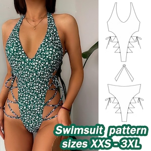 Swimwear Pattern One Piece Swimsuit Sewing Pattern Sizes XXS - 3XL Digital PDF Sewing Pattern Sewing Pattern For Women DIY pattern