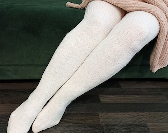 Plus Size Winter Wool Leisure Stockings Winter Knitting Over Knee Socks Thigh High Long Stockings
