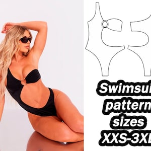Swimwear Pattern One Piece Swimsuit Sewing Pattern Sizes XXS - 3XL Digital PDF Sewing Pattern  One Piece Swimsuit Bikini pattern DIY pattern
