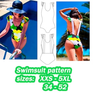 Women&#39;s One-Piece Swimsuit  With Founces One Piece Plus Size Swimwear One Piece Bathing Suits Pattern Of a Swimsuit With An Open Back