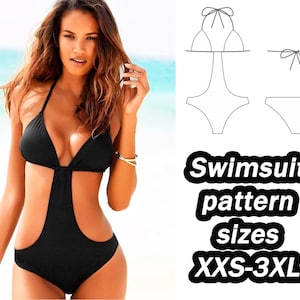Swimwear Pattern One Piece Swimsuit Sewing Pattern Sizes XXS - 3XL Digital PDF Sewing Pattern Sewing Pattern For Women DIY pattern