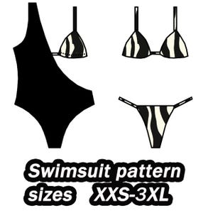 Swimwear Pattern One Piece Swimsuit Sewing Pattern Sizes XXS - 3XL Digital PDF Sewing Pattern Sewing Pattern For Women DIY pattern