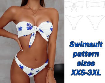 Bademode Schnittmuster Bikini Basic Pattern Schnittmuster Größen XXS - 3XL Digital PDF Schnittmuster Nähen Pattern Für Frauen DIY Schnittmuster