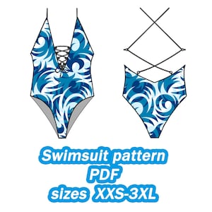 Swimwear Pattern One Piece Swimsuit Sewing Pattern Sizes XXS - 3XL Digital PDF Sewing Pattern Sewing Pattern For Women DIY pattern