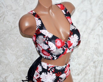 Women's Two-Piece Swimsuit, Plus Size Two Piece Set Womens Larger Sizes Swimsuit Bathing Suit Swimsuit With a Large Cup