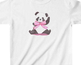 Panda with pink bow, baby tee, coquette clothing, preppy baby tee, 90's style, y2k, pink ribbon, bestie gifts, gifts for her, summer vibes