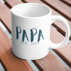 Custom New dad mug, Fathers day, Spanish papa mug, gift for husband, gift for dad, dad joke, funny mugs, dad humor, announcement gift