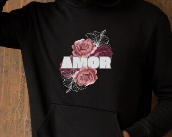 Amor Floral Hoodie: Spanische Liebe Pullover, Geburtstagsgeschenk