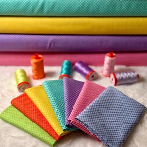 Fabric Bundle-7pc-On The Grid-True Colors 2025 by Tula Pink for Free Spirit Fabrics