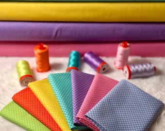 Fabric Bundle-7pc-On The Grid-True Colors 2025 by Tula Pink for Free Spirit Fabrics