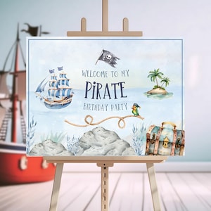 Pirate Kids Party Welcome Sign | Printable | Pirate-Themed Kids Birthday | Instant Download | Party Decor | DIY Pirate Birthday Decorations