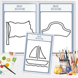Pirate Decorating Pages | Printable Pirate Coloring Sheets | Kids Party, Classroom, School Holiday Activity | Instant Download | Kids Crafts