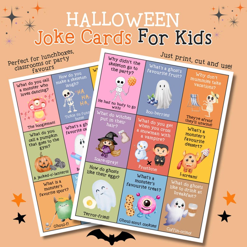 Halloween Kids Joke Cards | Printable Halloween Jokes for Kids ...