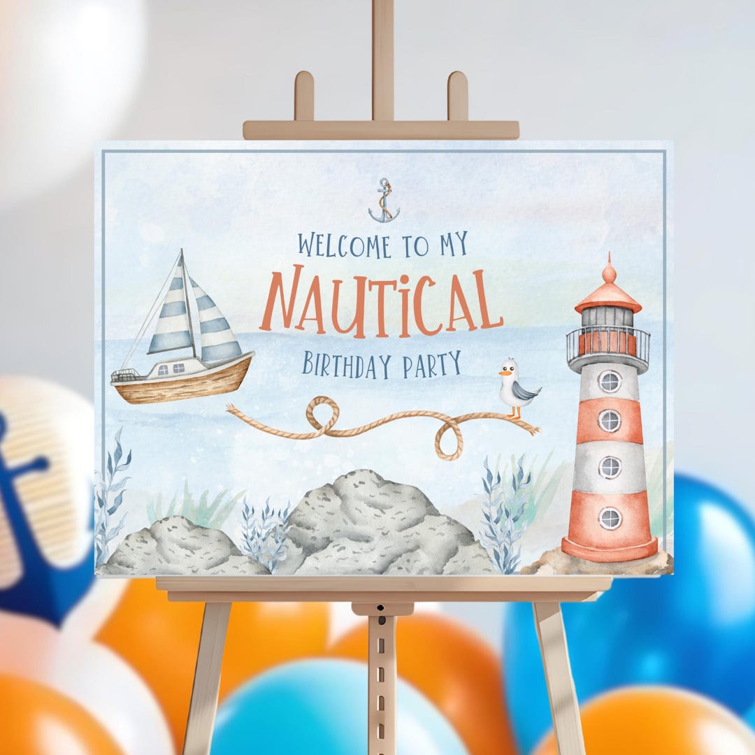 Nautical Sailing Welcome Sign | Printable | Nautical-themed Kids ...