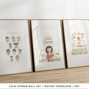 Kids Calm Corner Wall Art, Feelings and Emotions Printable, Toddler Art, Playroom Decor, Playroom Wall Art, Kids Room Poster, Mindfulness