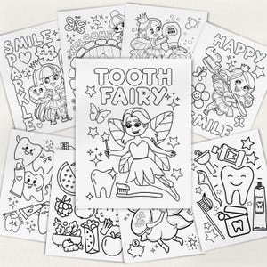 Tooth Fairy Coloring Pages for Kids, Lost Tooth Activity (Printable)
